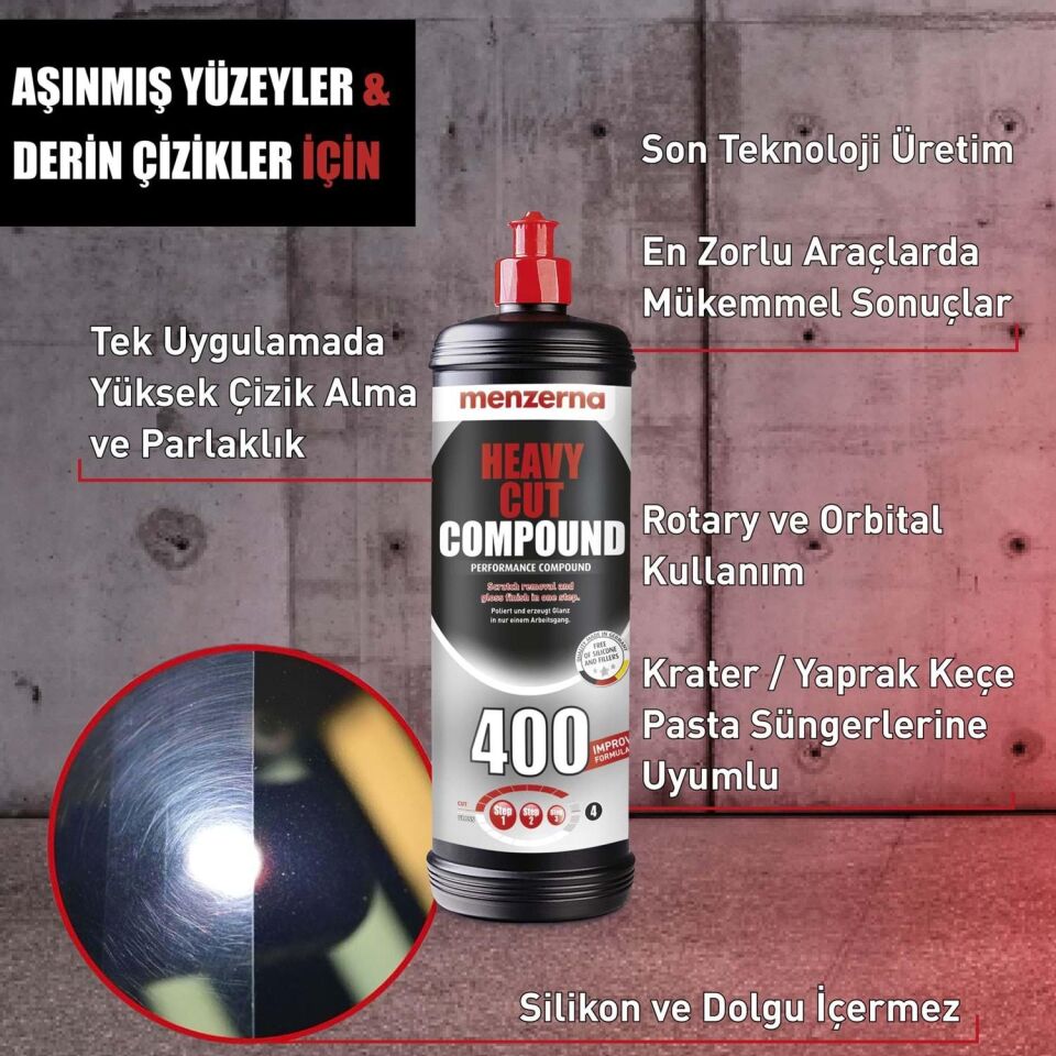 MENZERNA 400 Ağır Çizik Giderici Kalın Pasta 1 Kg