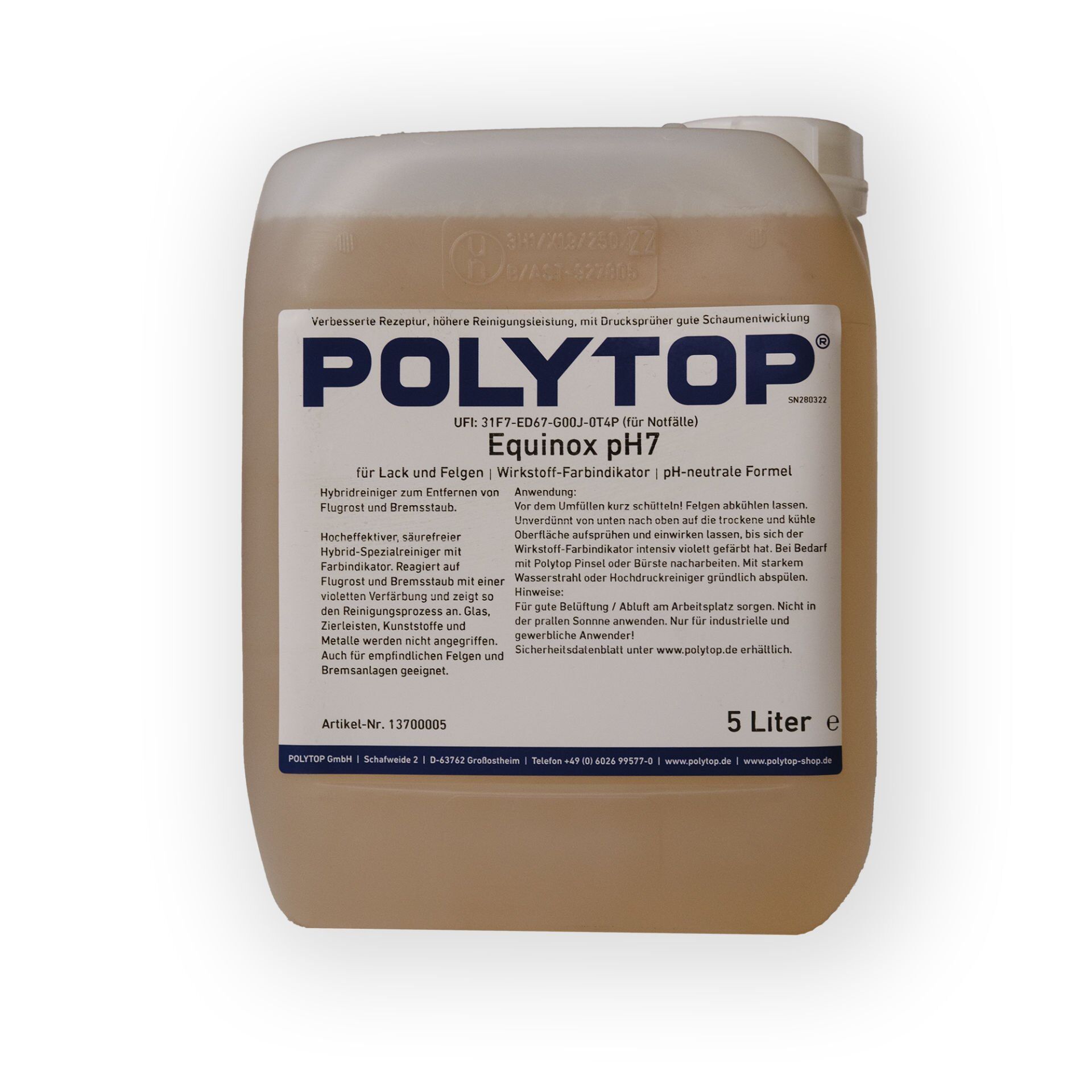 Polytop Equinox Ph7 Demir Tozu Sökücü 5 lt
