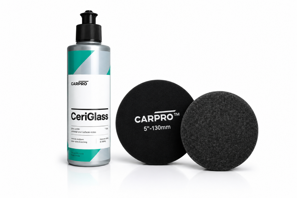 Detail Market Carpro Ceriglass Cam Pastası 150 ml ve Carpro Cam Keçesi 130 mm Set