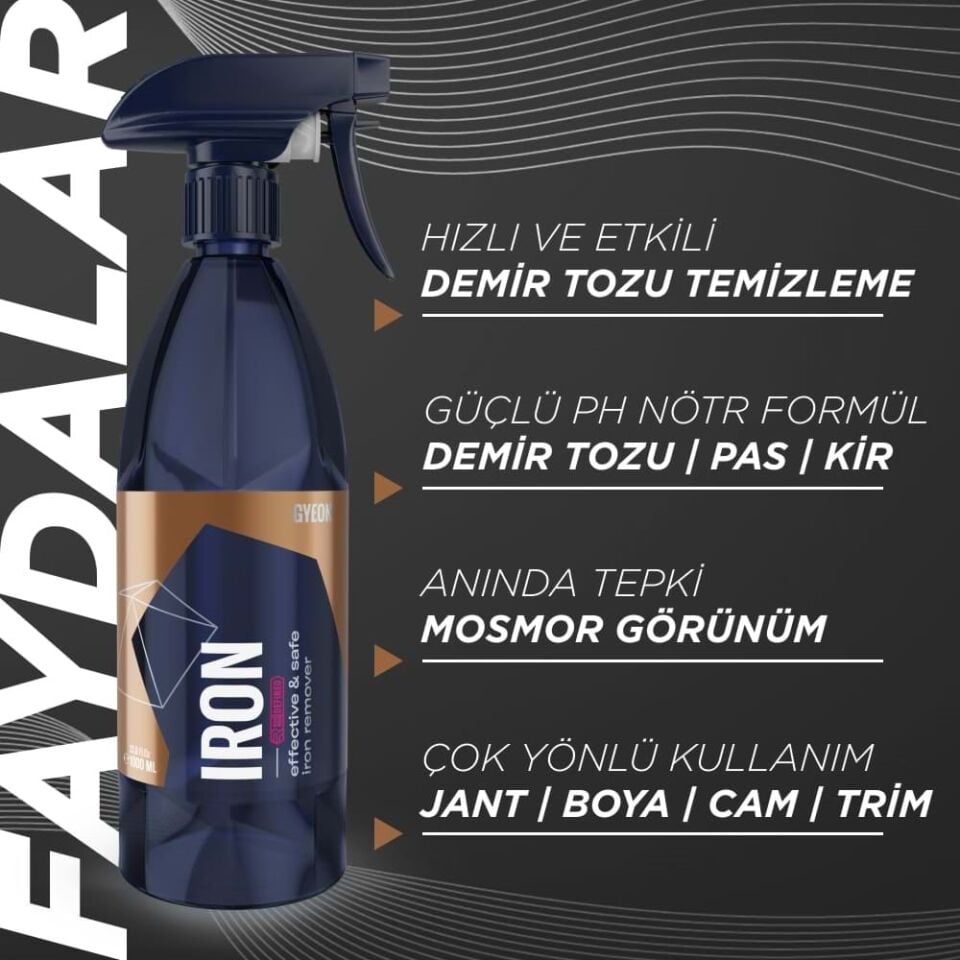 GYEON Q²M Iron Demir Tozu, Balata Tozu Temizleyici Ve Pas Sökücü PH Nötr 500 ml