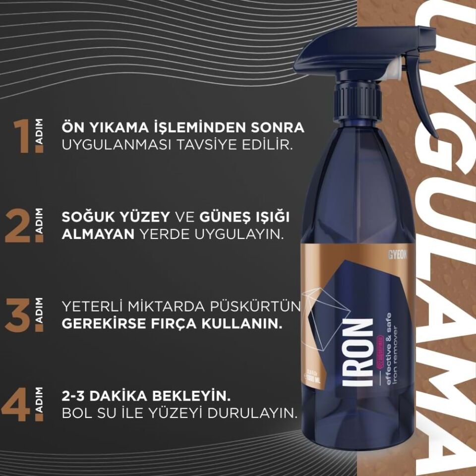 GYEON Q²M Iron Demir Tozu, Balata Tozu Temizleyici Ve Pas Sökücü PH Nötr 500 ml