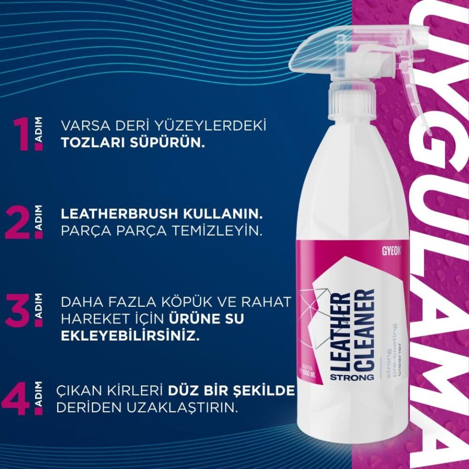 ''GYEON Q²M Leather Cleaner Strong Güçlü Deri Temizleyici 1 lt
