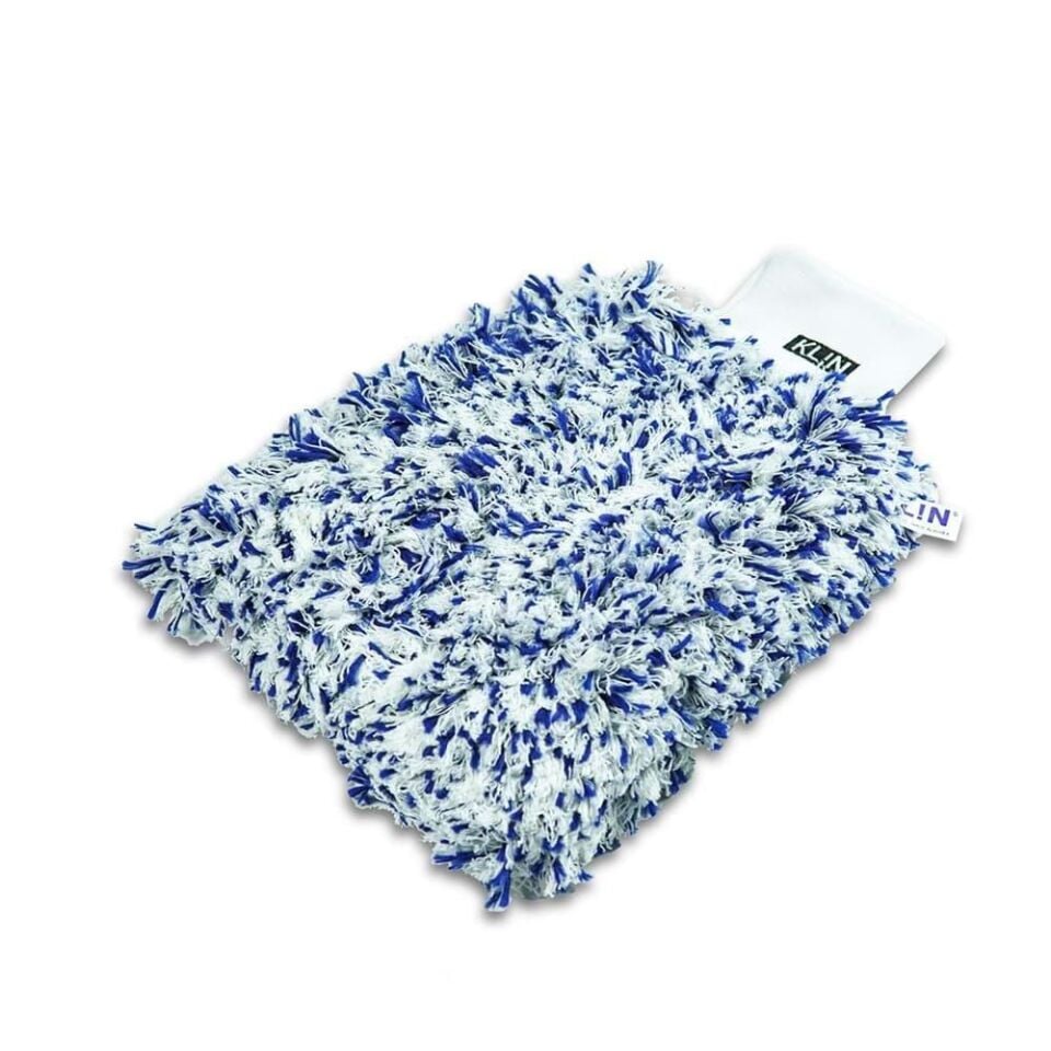 KLIN Wash Mitt Mikrofiber Araç Yıkama Eldiveni Mavi 20x18 cm
