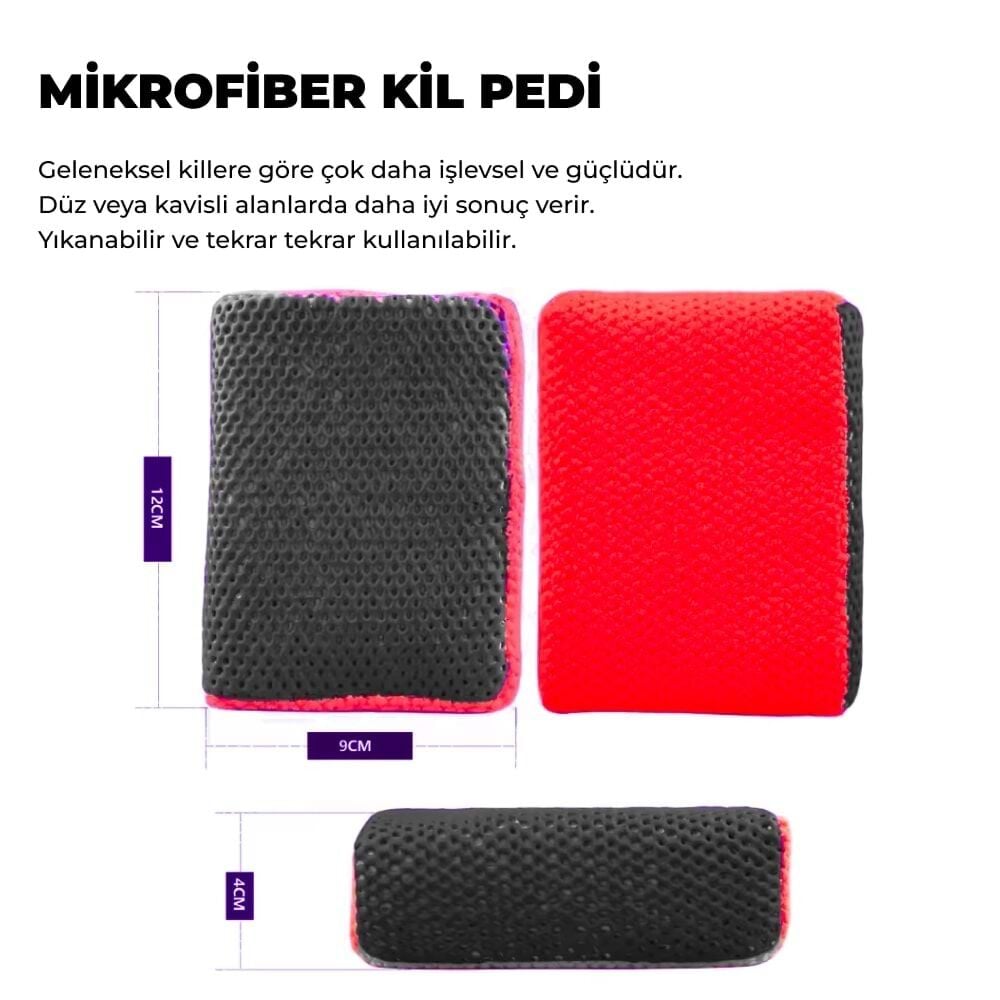 MG PS Yüzey Temizleyici Mikrofiber Süngerli El Kil Pedi 12x9 cm