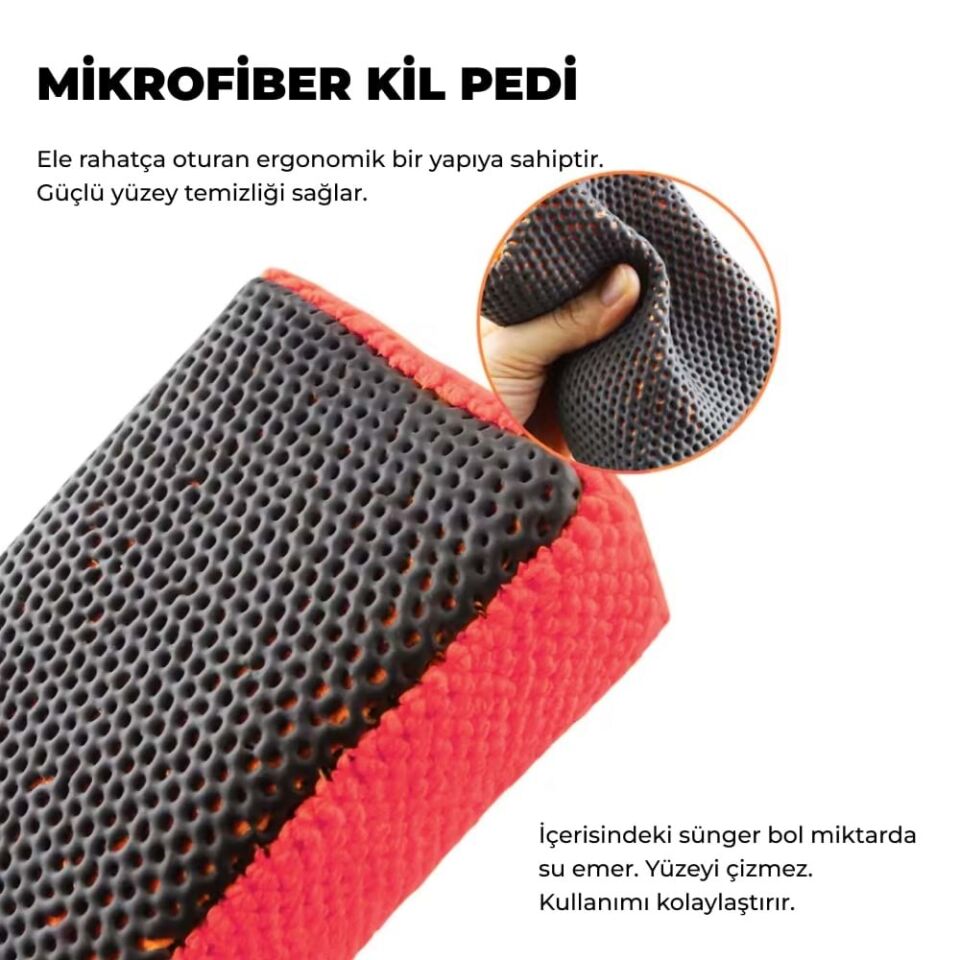 MG PS Yüzey Temizleyici Mikrofiber Süngerli El Kil Pedi 12x9 cm