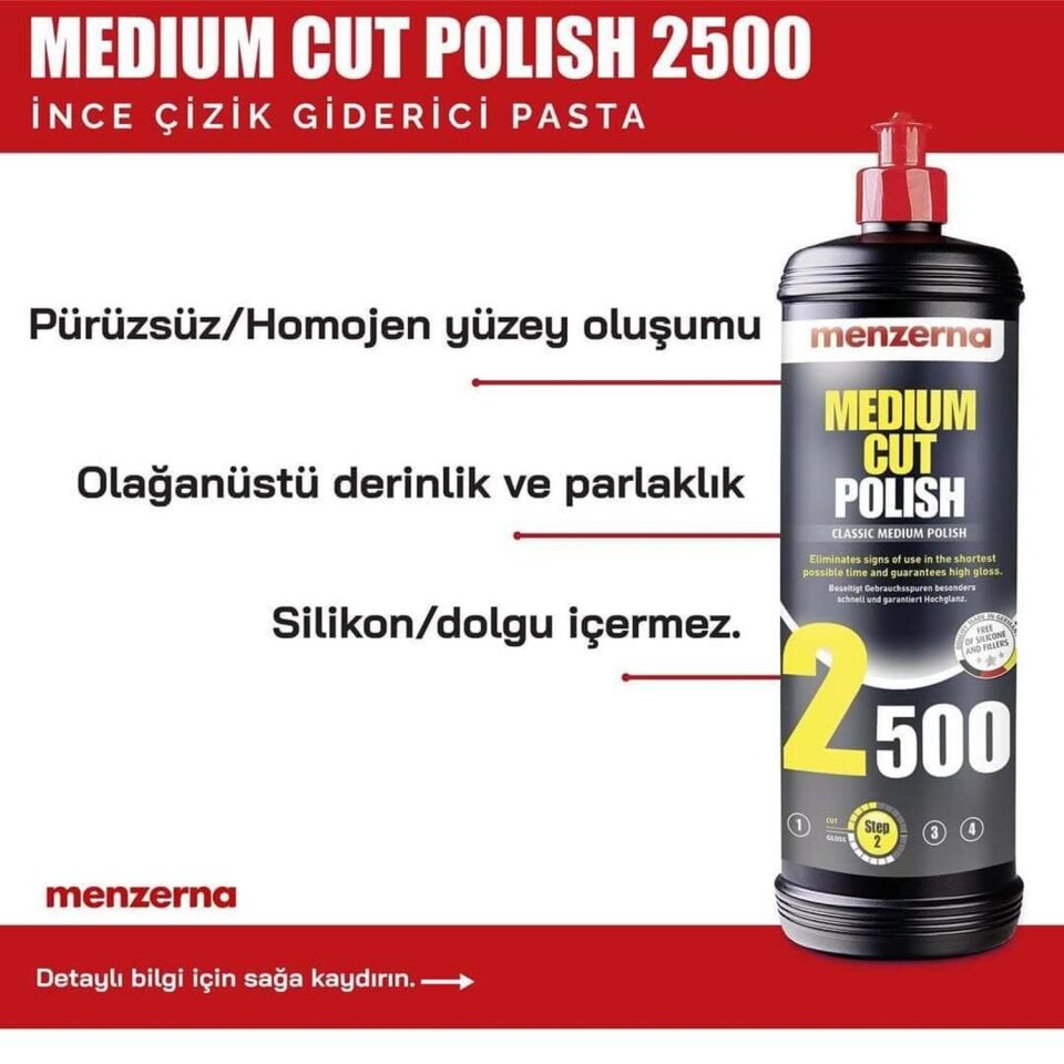 Menzerna 2500 İnce Çizik Giderici Pasta 1 lt