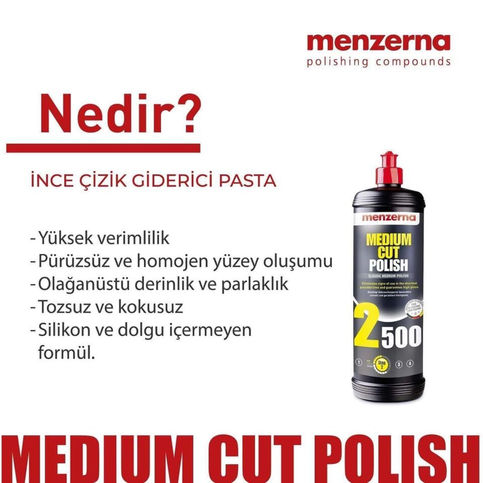 Menzerna 2500 İnce Çizik Giderici Pasta 250 ml