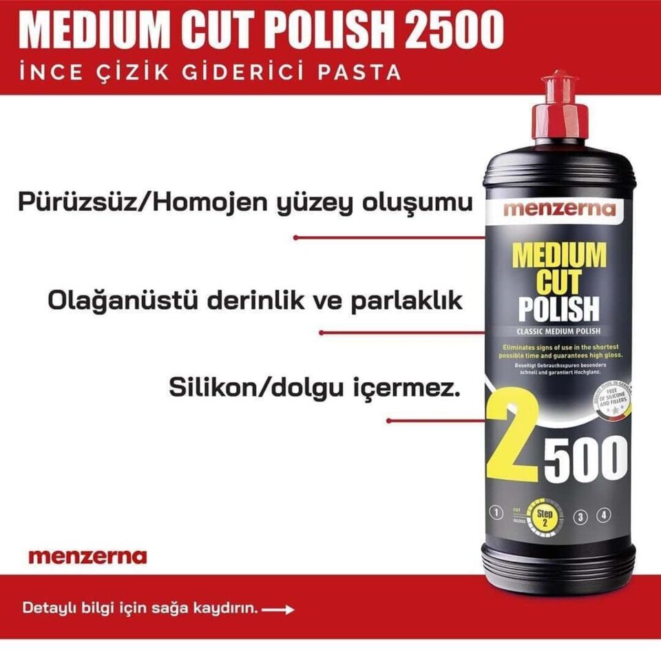 Menzerna 2500 İnce Çizik Giderici Pasta 250 ml