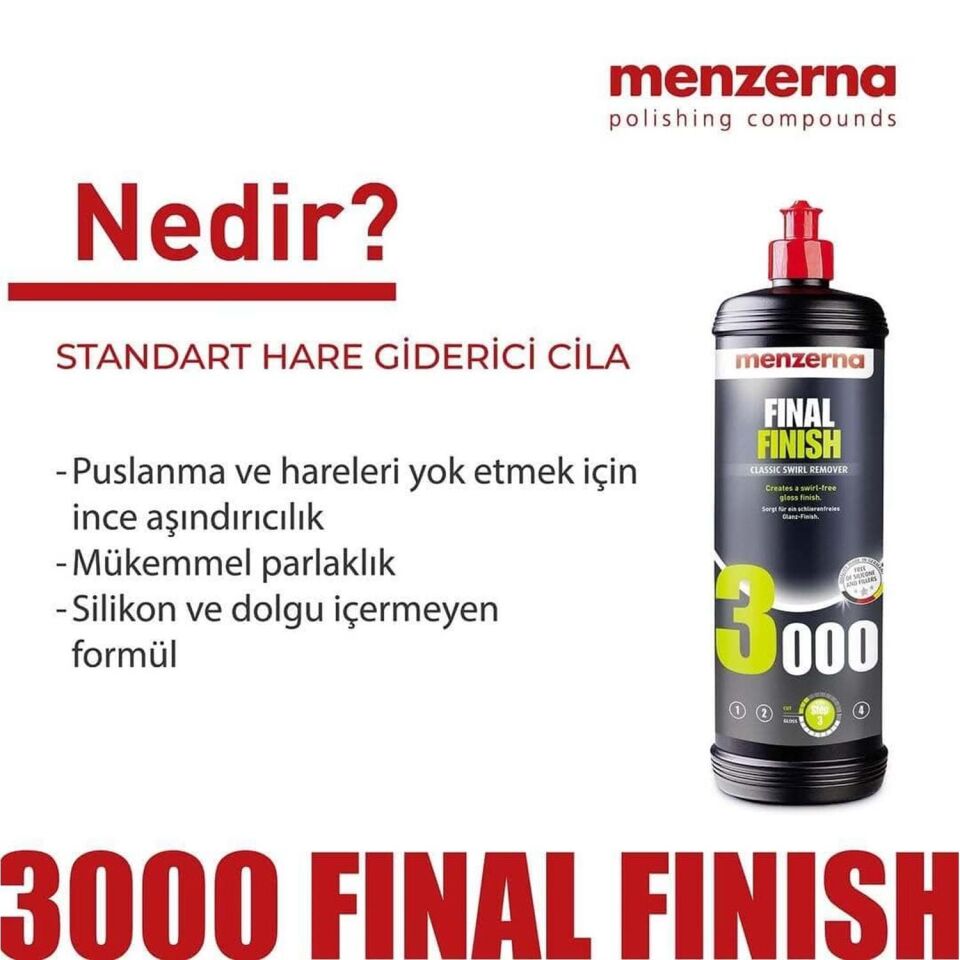 Menzerna 3000 Standart Hare Giderici Cila 1 lt