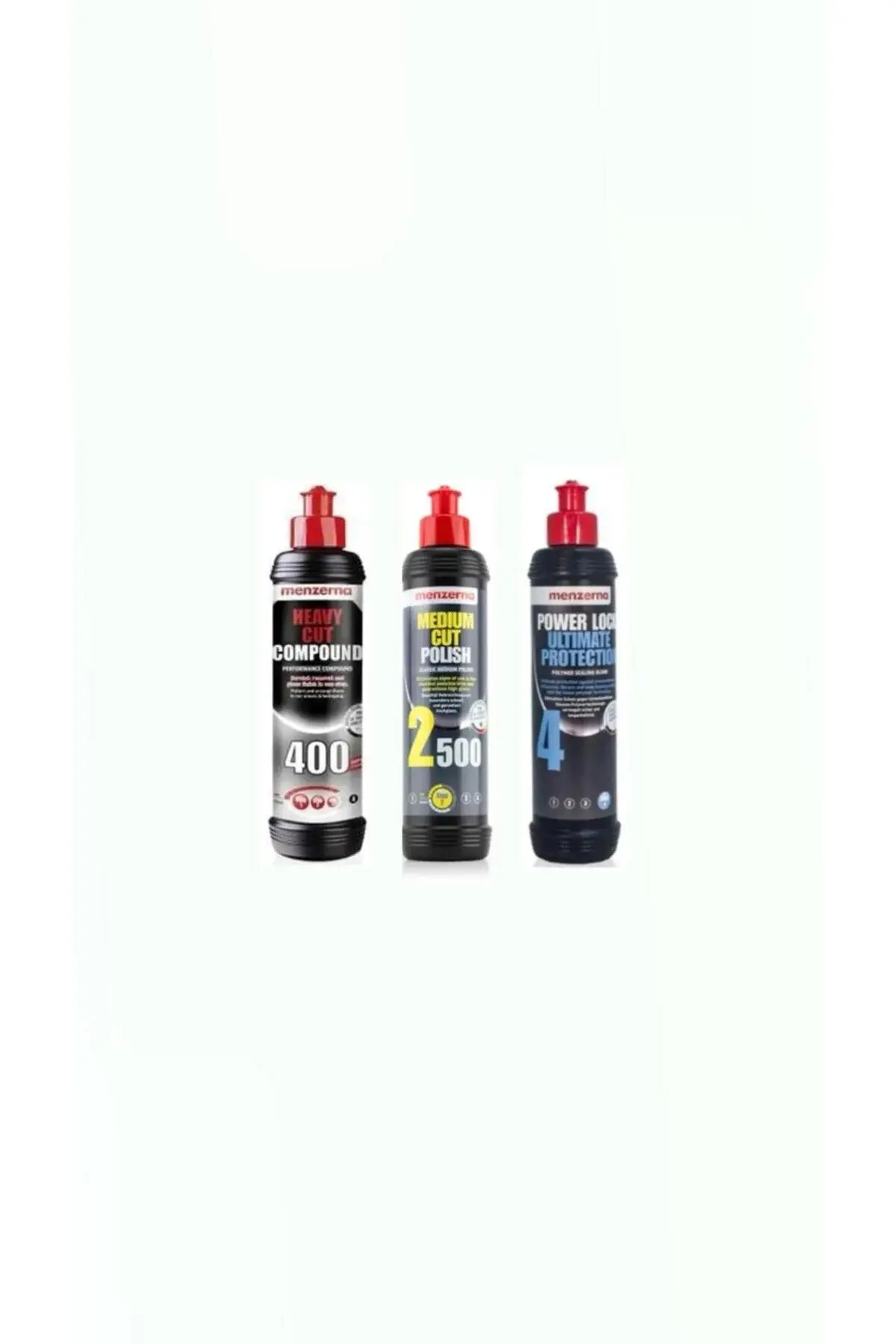 Menzerna 400 Kalın Pasta 2500 İnce Pasta Powerlock Boya Koruma Seti 250 ml
