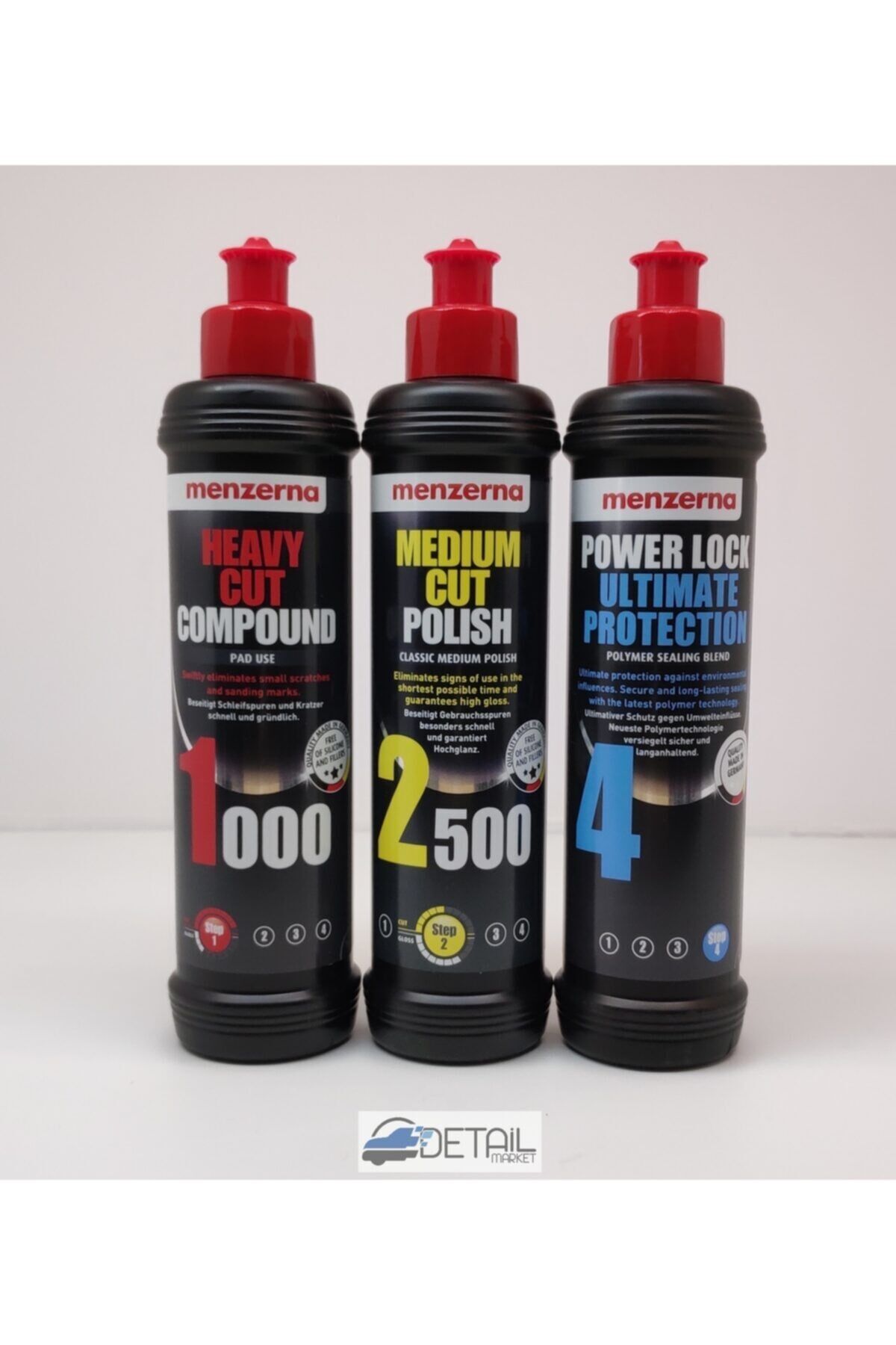 Menzerna 1000 Kalın Pasta 2500 İnce Pasta Powerlock Boya Koruma Seti 250 ml