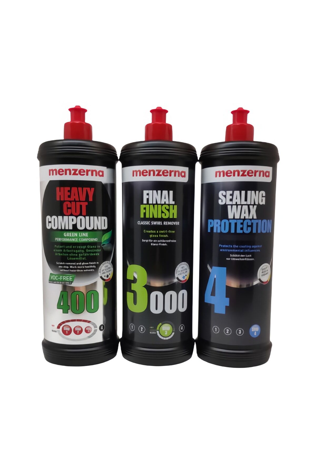 Menzerna Yeşil 400 Kalın Pasta 3000 Hare Giderici Sealingwax Boya Koruma Seti 1 Lt