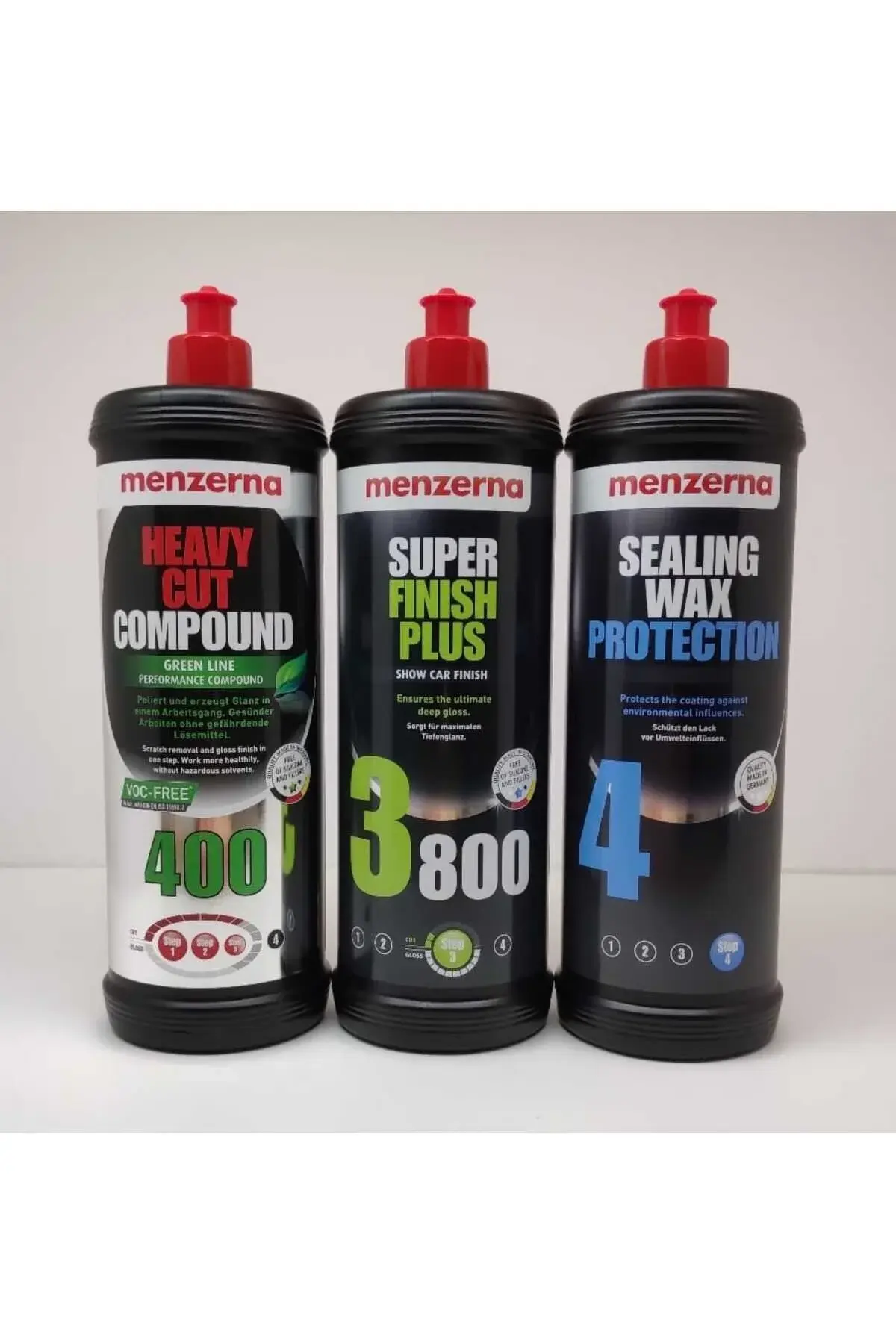 Menzerna Yeşil 400 Kalın Pasta 3800 Hare Giderici Sealingwax Boya Koruma Seti 1 Lt