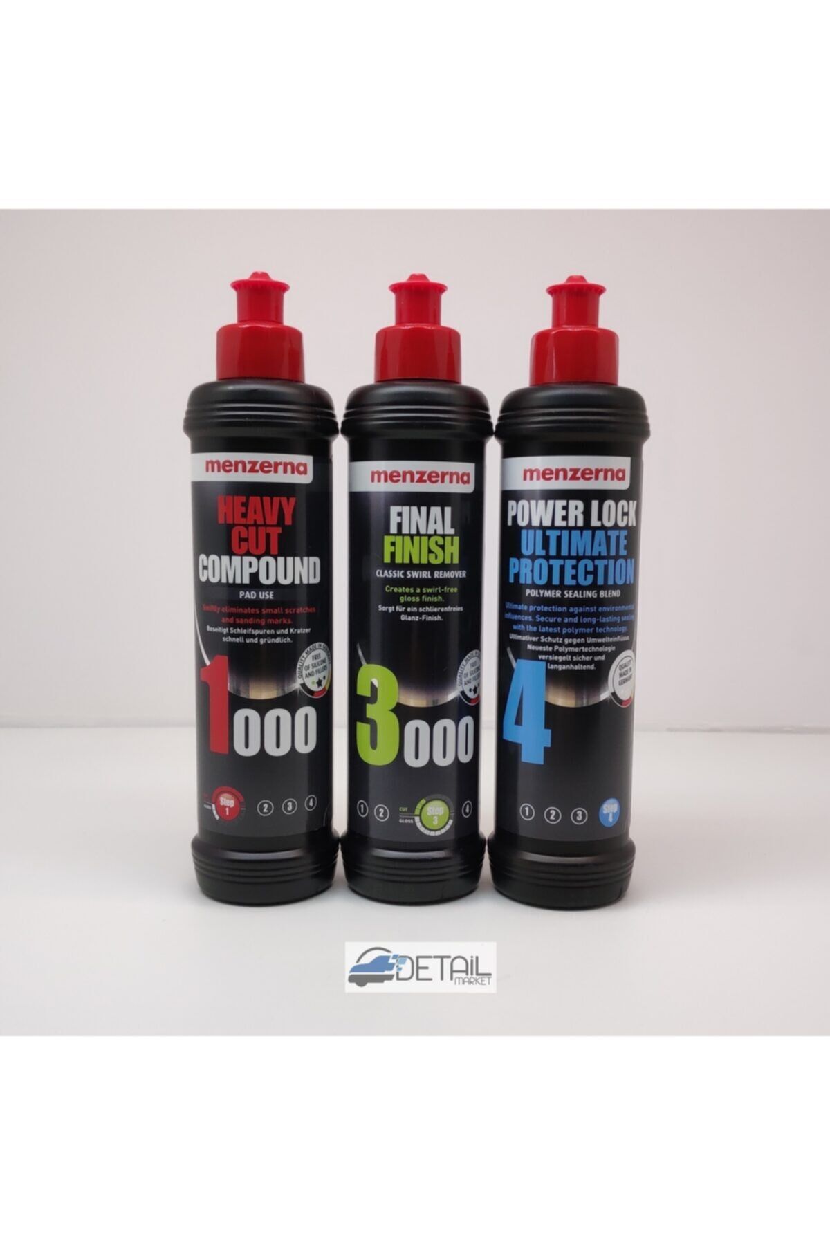 Menzerna 1000 Kalın Pasta 3000 Hare Giderici Powerlock Üstün Boya Koruma Seti 250 ml