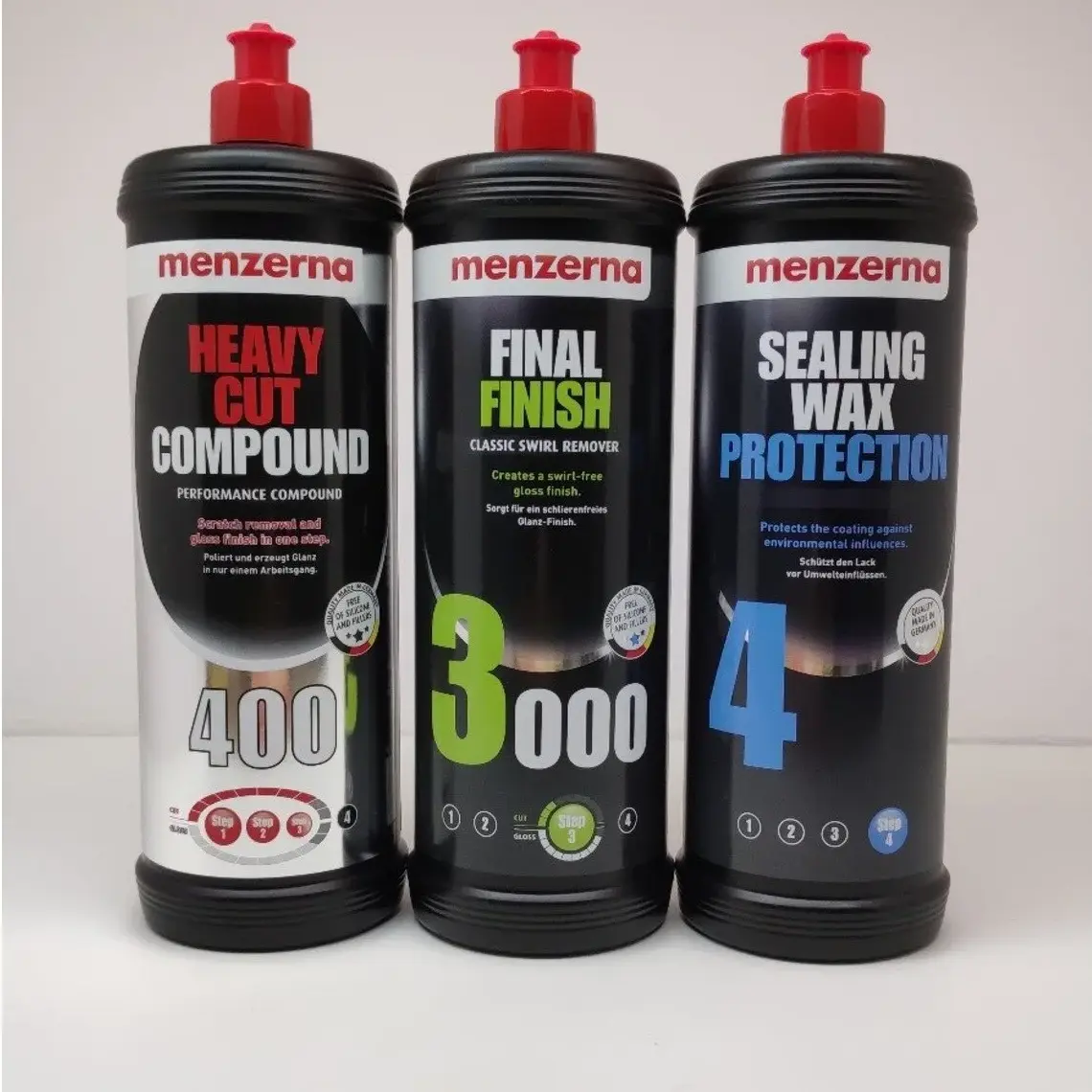 Menzerna 400 Kalın Pasta 3000 Hare Giderici Sealingwax Boya Koruma Seti 1 lt