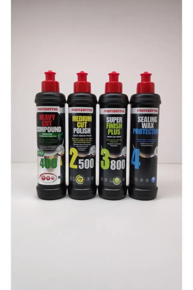 Menzerna Yeşil 400 Kalın Pasta 2500 İnce Pasta 3800 Hare Giderici Sealingwax Boya Koruma Seti 250 ml