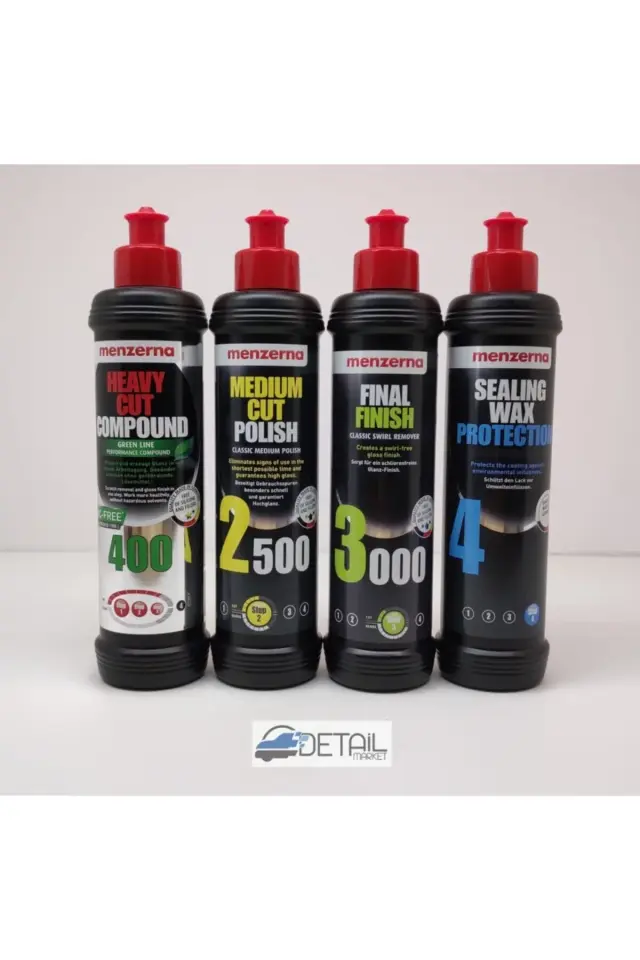 Menzerna Yeşil 400 Kalın Pasta 2500 İnce Pasta 3000 Hare Giderici Sealingwax Boya Koruma Seti 250 ml