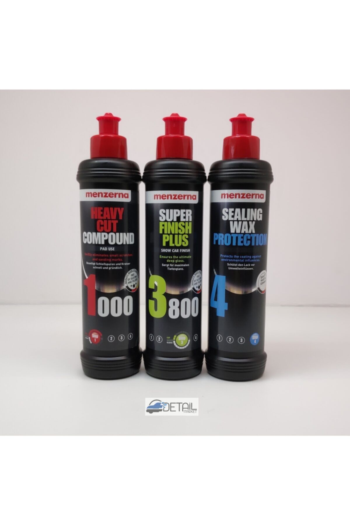 Menzerna 1000 Kalın Pasta 3800 Hare Giderici Sealingwax Boya Koruma Seti 250 ml