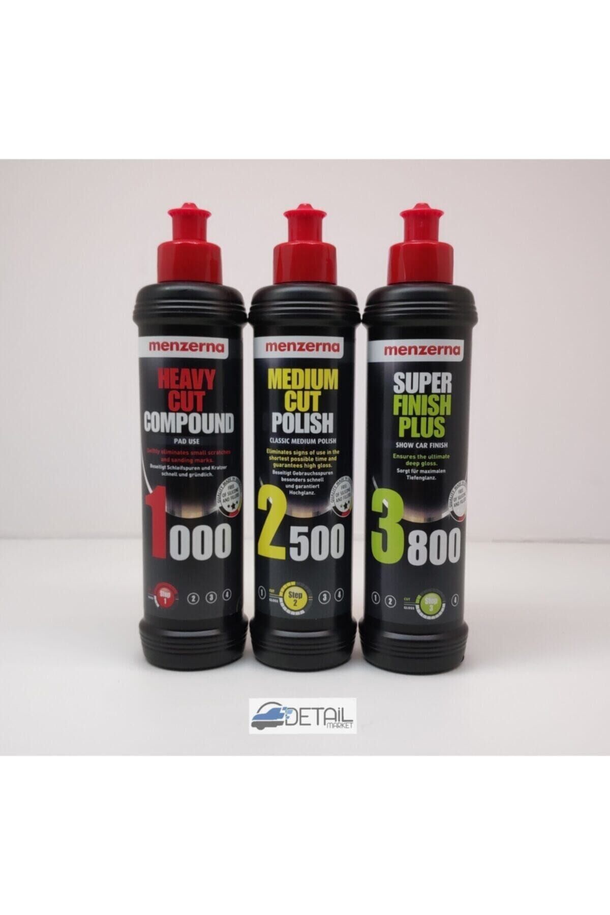 Menzerna 1000 Kalın Pasta 2500 İnce Pasta 3800 Hare Giderici Set 250 ml