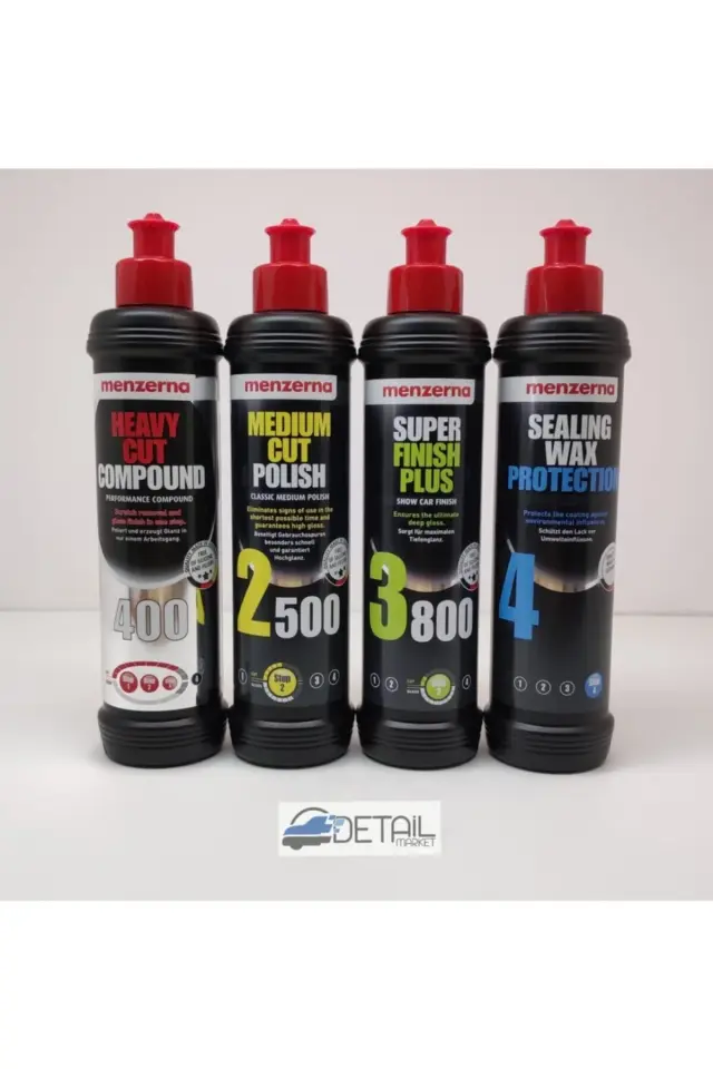 Menzerna 400 Kalın Pasta 2500 İnce Pasta 3800 Hare Giderici Sealingwax Boya Koruma Seti 250 ml