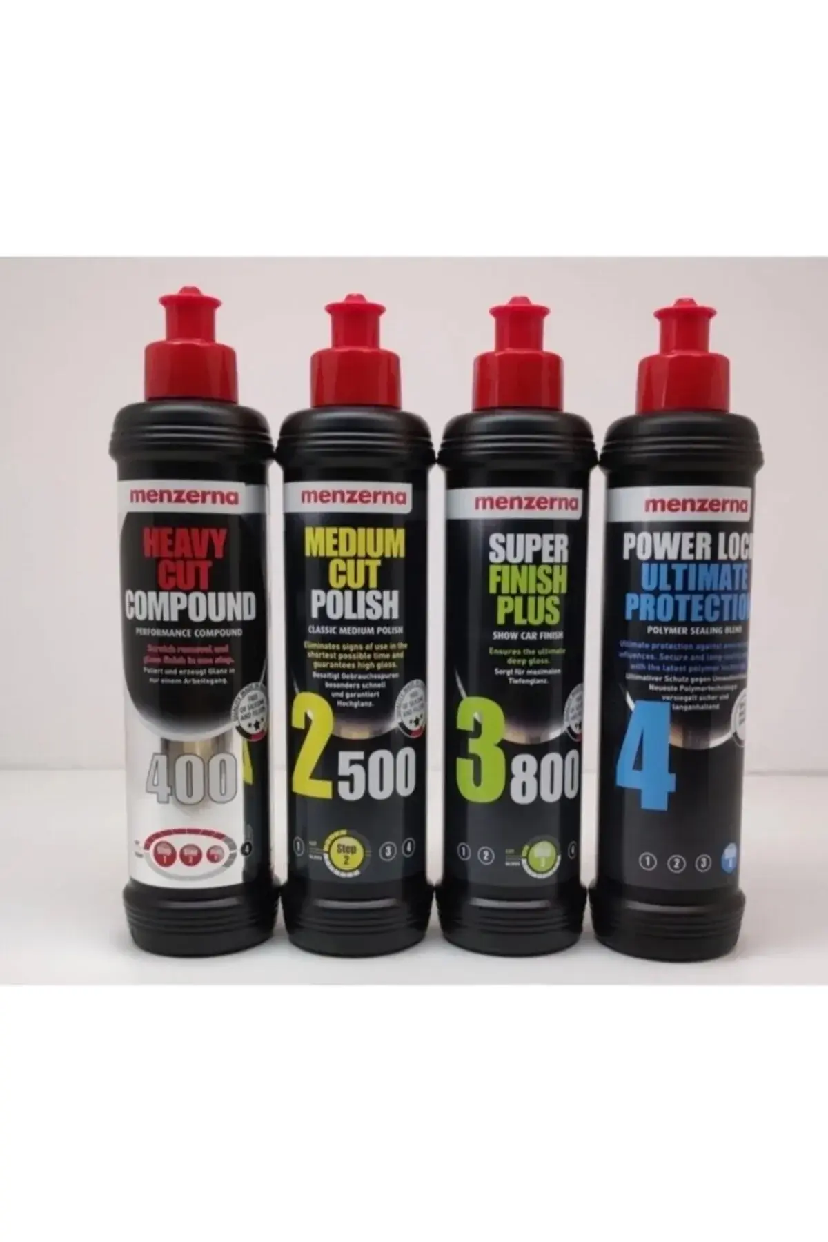 Menzerna 400 Kalın Pasta 2500 İnce Pasta 3800 Hare Giderici Powerlock Boya Koruma Seti 250 ml