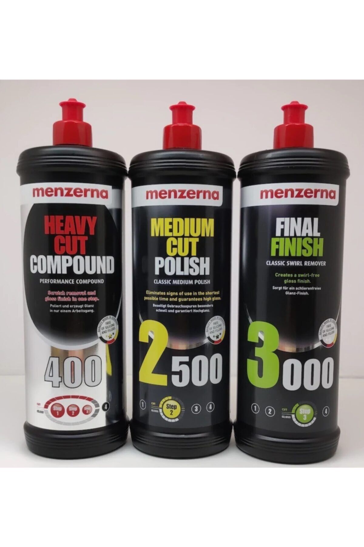 Menzerna 400 Kalın Pasta 2500 İnce Pasta Powerlock Boya Koruma Seti 1 lt