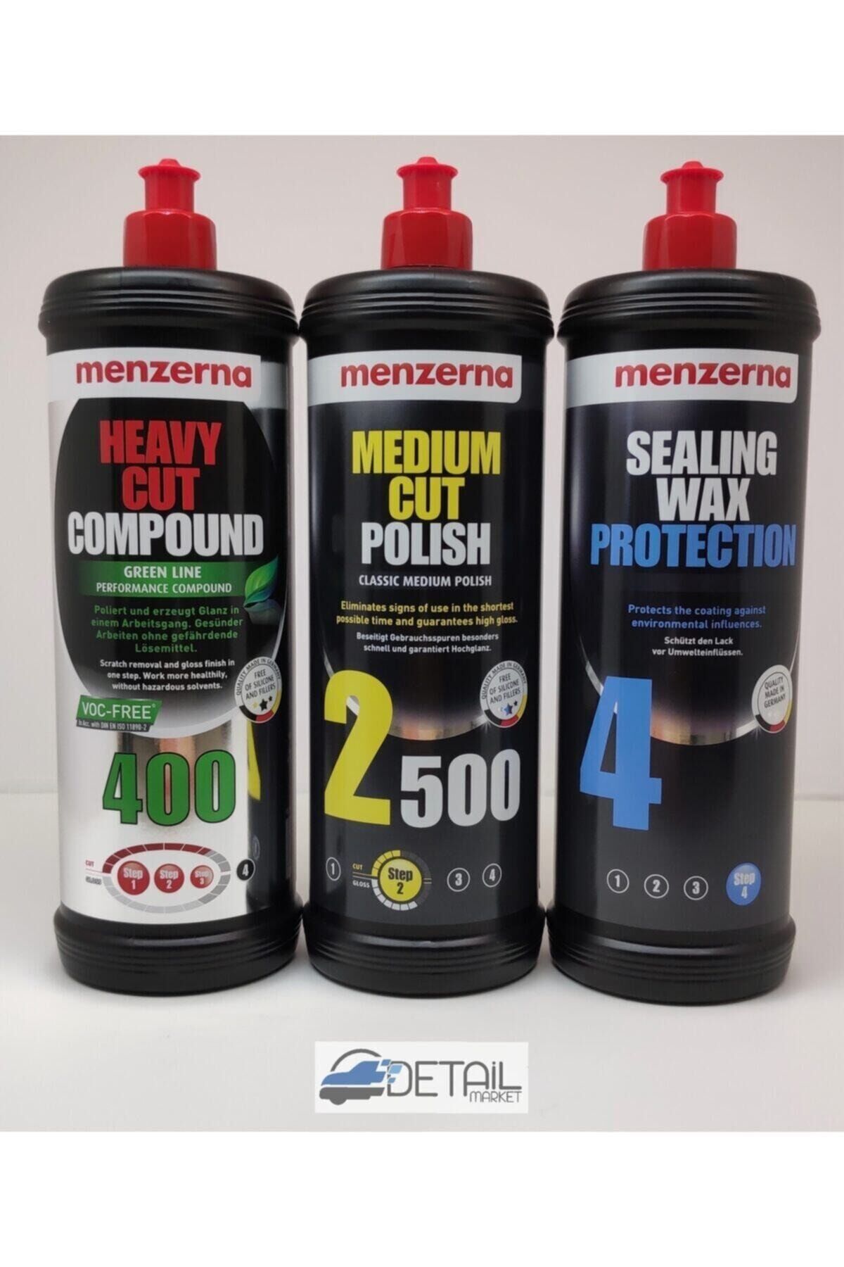 Menzerna Yeşil 400 Kalın Pasta 2500 İnce Pasta Sealingwax Boya Koruma Seti 1 Lt