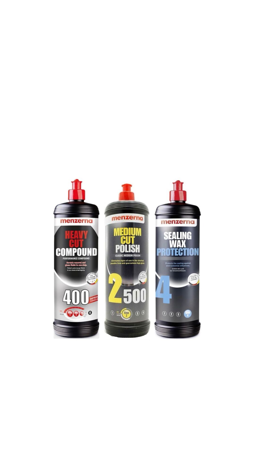 Menzerna 400 Kalın Pasta 2500 İnce Pasta Sealingwax Boya Koruma Seti 1 Lt