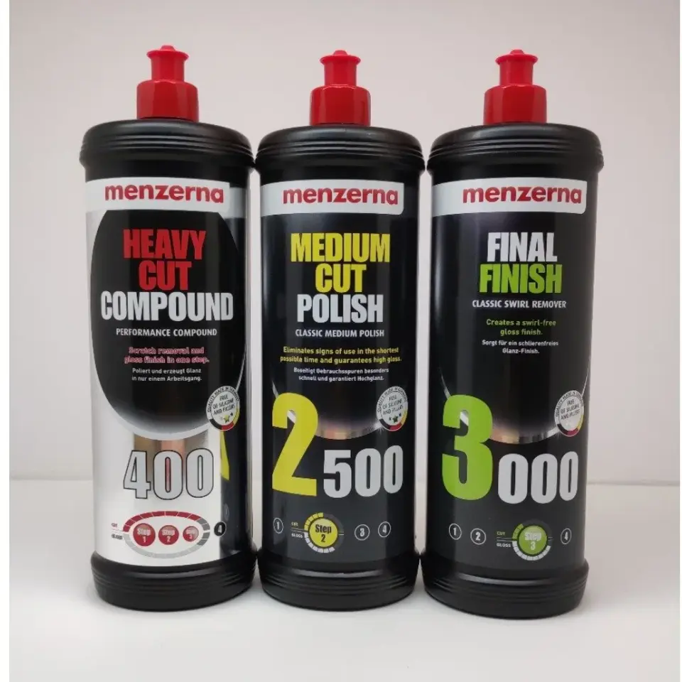 Menzerna 400 Kalın Pasta 2500 İnce Pasta 3000 Hare Giderici Set 1 Lt