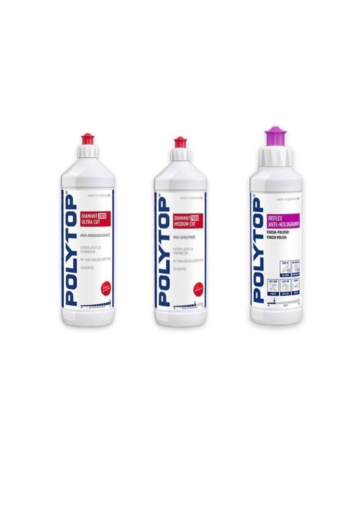 Polytop 3000 Kalın 5000 İnce Pasta Reflex Hare Giderici Set 250 ml