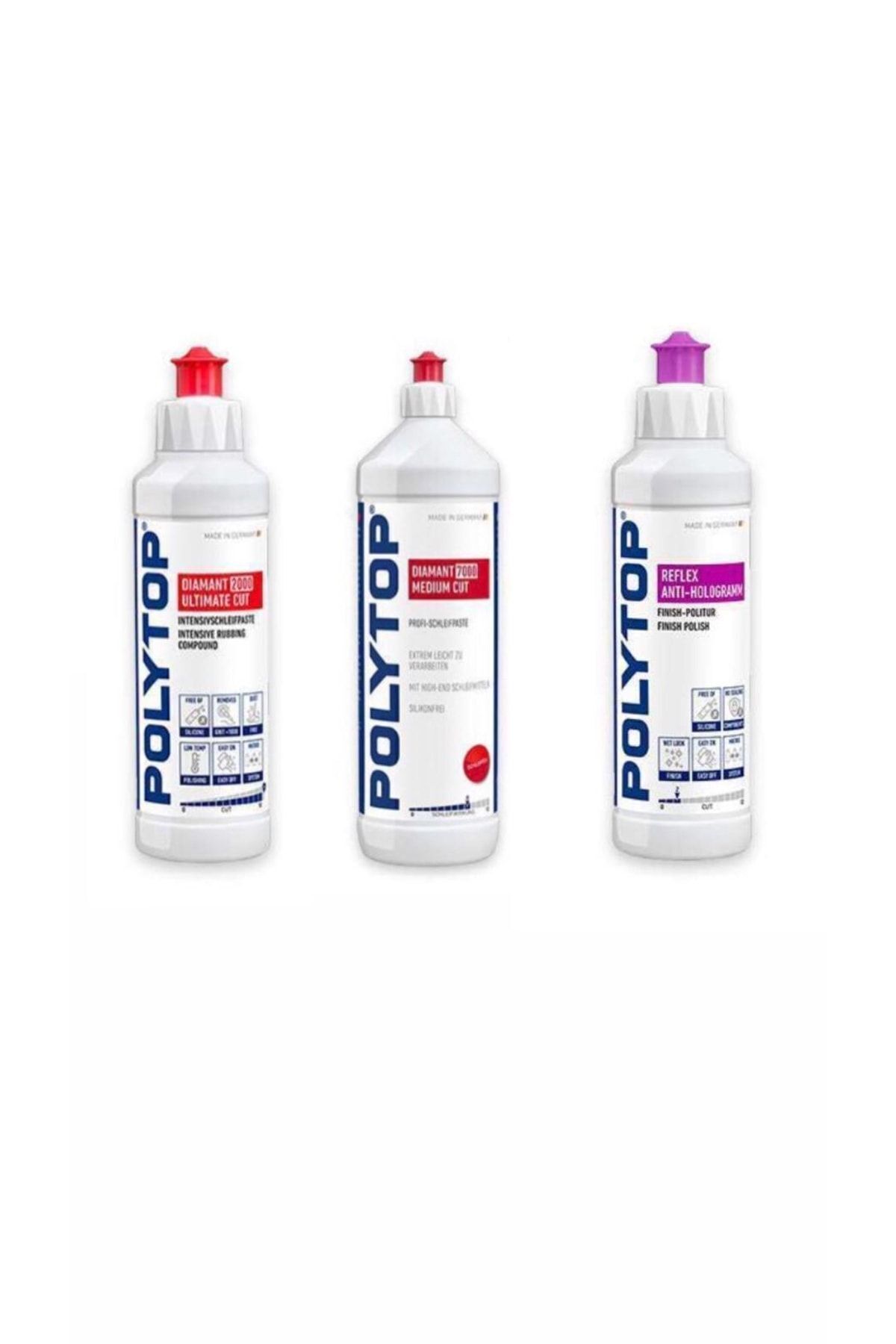 Polytop 2000 Agresif 5000 İnce Pasta Reflex Hare Giderici Set 250 ml