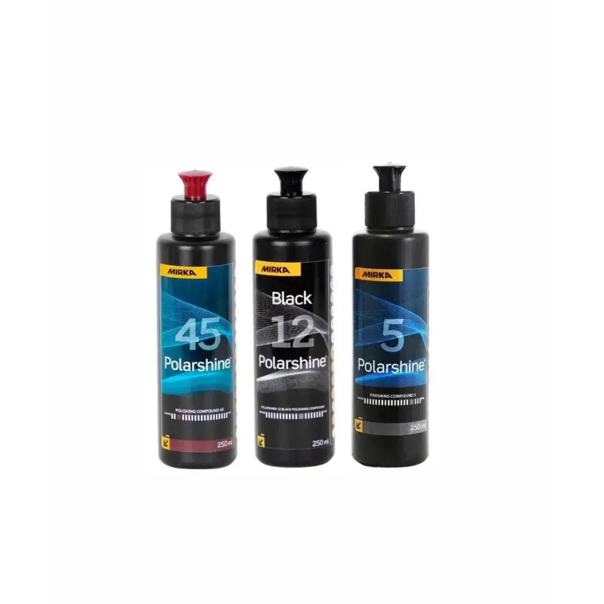 Mirka 45 Agresif Pasta 12 Siyah İnce ve 5 Hare Giderici Set 250 ml