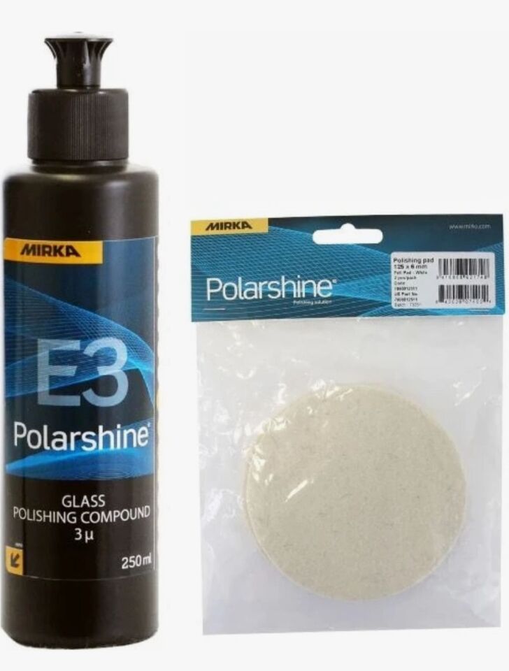Mirka E3 Cam Pastası 250 ml ve Cam Keçesi Set