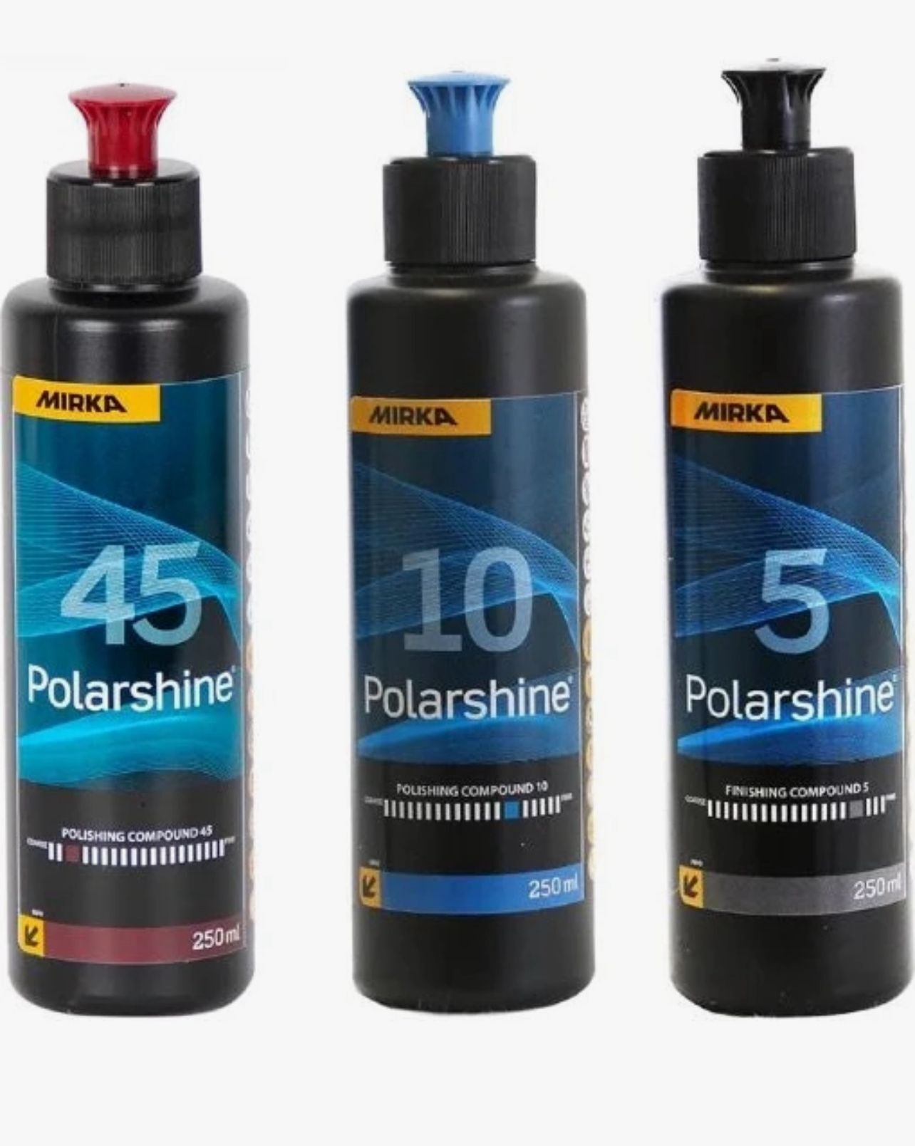 Mirka 45 Agresif Pasta 10 İnce Pasta ve 5 Hare Giderici Set 250 ml