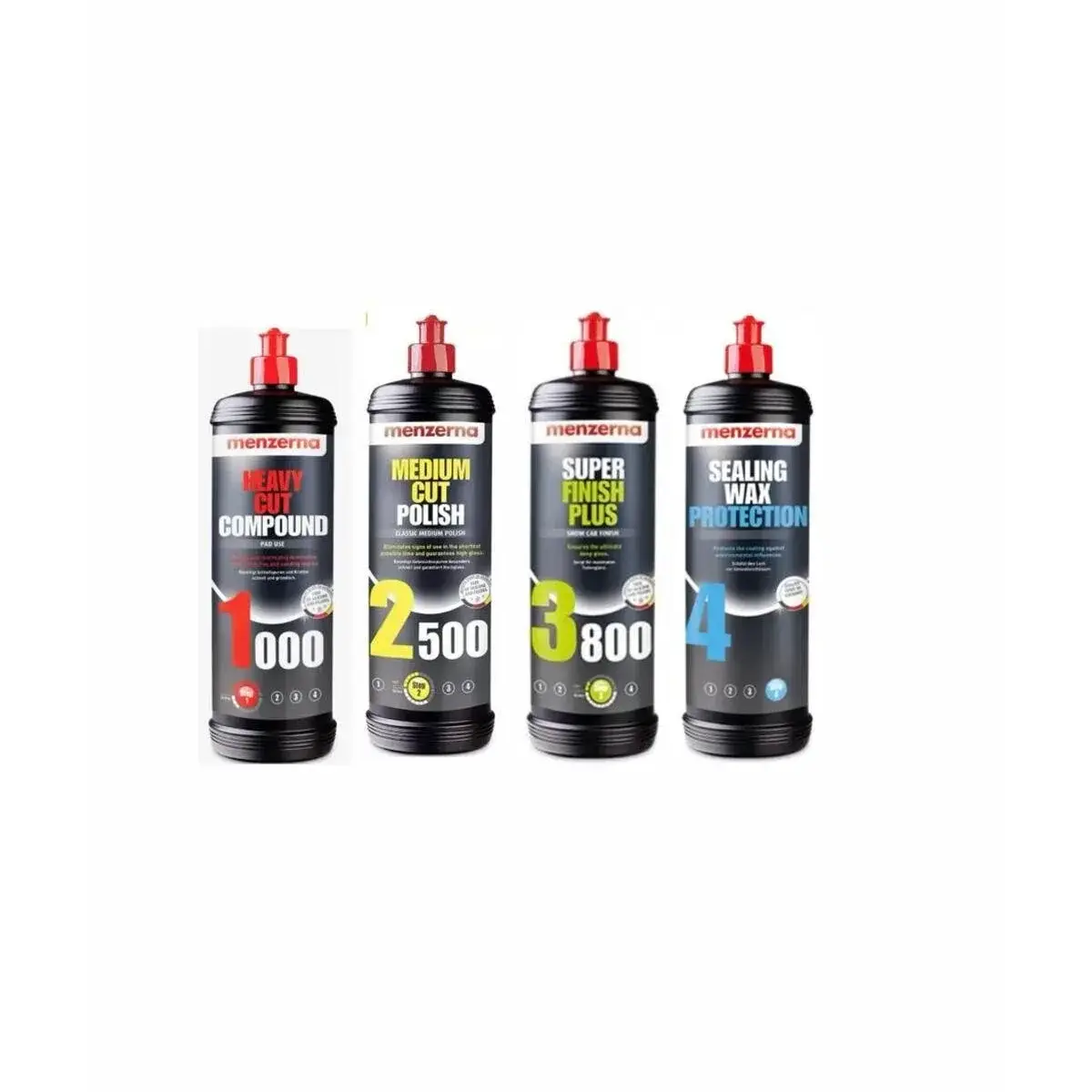 Menzerna 1000 2500 3800 Sealingwax Kalın İnce Pasta Hare Boya Kor. Set 1 lt