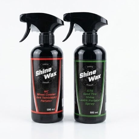 Shine Wax Jant Temizleyici & Lastik Parlatıcı Sprey 500 ml 2'li Set