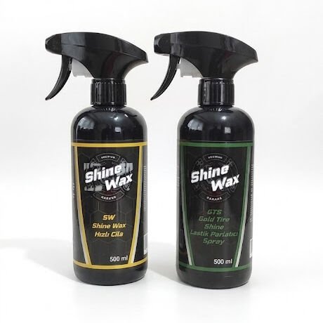 Shine Wax Hızlı Cila & Lastik Parlatıcı Sprey 500 ml 2'li Set