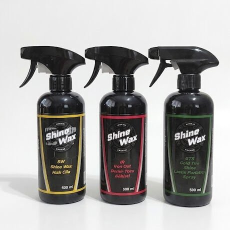 Shine Wax Hızlı Cila & Demir Tozu Temizleyici & Lastik Parlatıcı Sprey 500 ml 3'lü Set