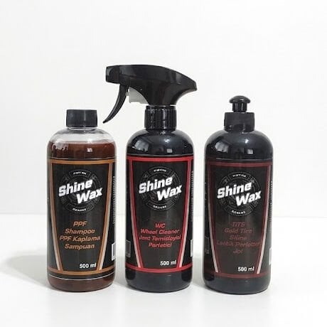 Shine Wax PPF Şampuan & Jant Temizleyici & Lastik Parlatıcı Jel 500 ml 3'lü Set