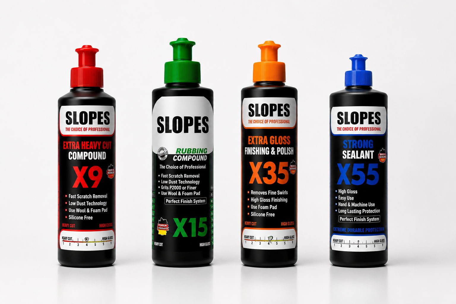 Slopes X9 Extra Kalın X15 İnce Pasta X35 Hare ve X55 Boya Koruma Seti 250 ml