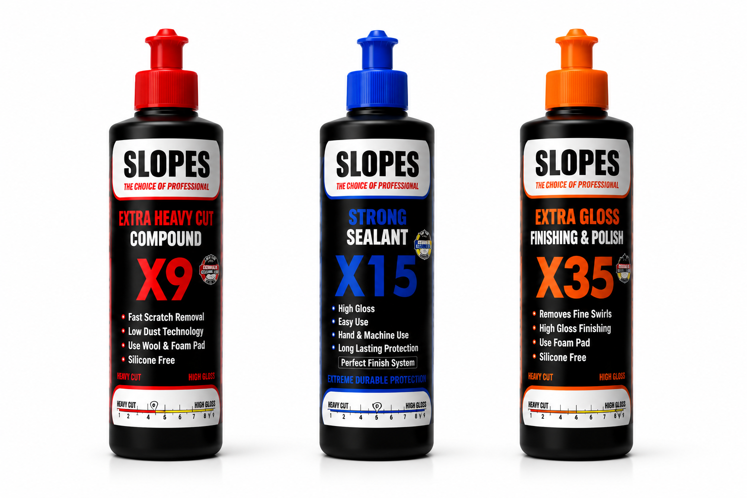 Slopes X9 Extra Kalın X15 İnce Pasta X35 Hare Giderici Seti 250 ml